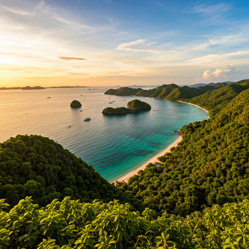 Bohol coastline at golden hour