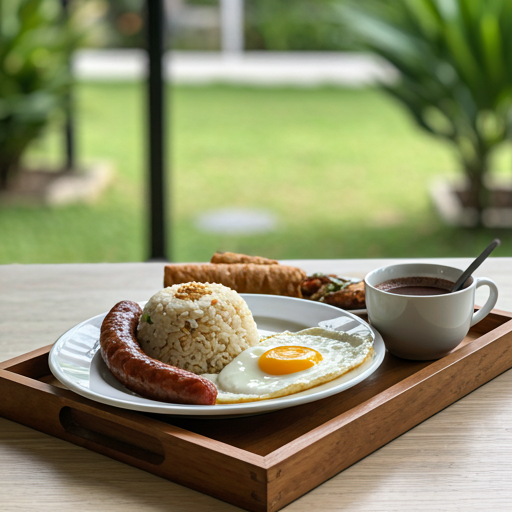 Traditional Boholano breakfast on a wooden tray