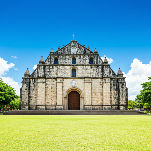 Historic Loon Church coral stone facade in Bohol