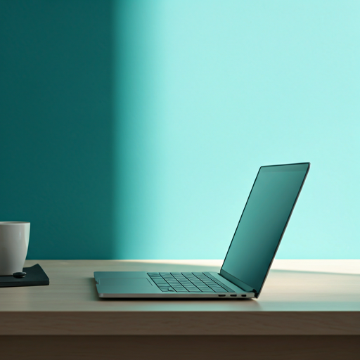 Minimalist workspace with laptop